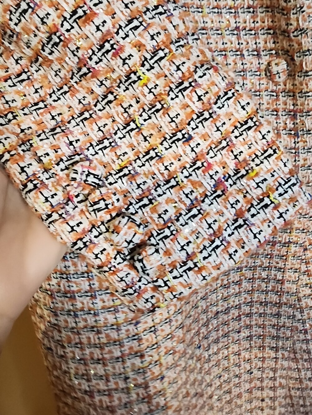 Boden Multi-Color Tweed Long Trench Coat - Picture 3 of 8